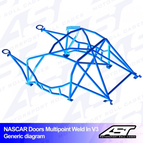 Каркас безопасности NISSAN Silvia (S13) 3-doors Hatchback MULTIPOINT WELD IN V3 NASCAR-door