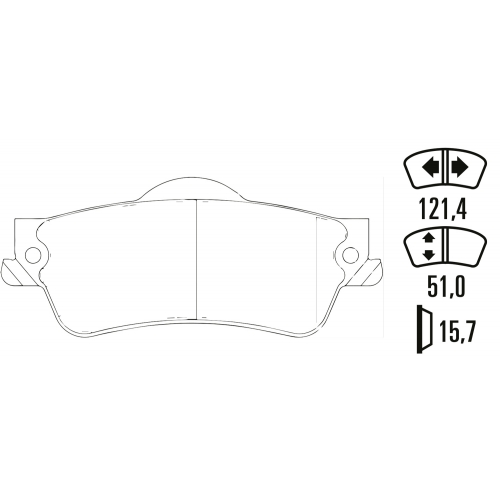 Гальмівні колодки Ferodo DS Performance, задня вісь FDSE6021