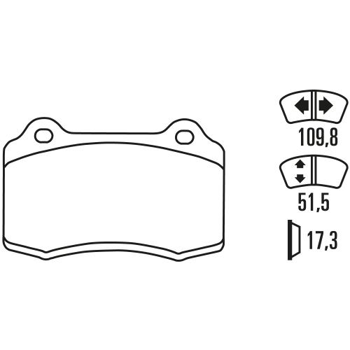 Гальмівні колодки Ferodo DS 2500, задня вісь FCP721H