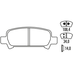 Тормозные колодки Ferodo DS 2500, задняя ось FCP1333H