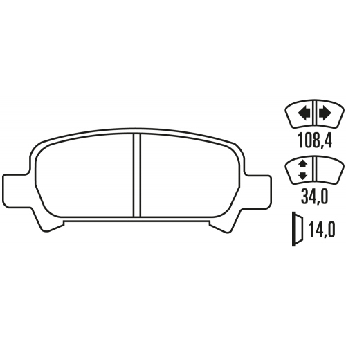 Гальмівні колодки Ferodo DS 2500, задня вісь FCP1333H