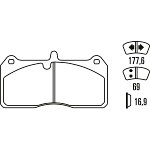 Тормозные колодки Ferodo DS Performance, передняя ось FDSR3136