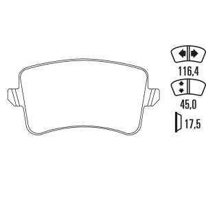 Гальмівні колодки Ferodo DS 2500, задня вісь FCP4050H