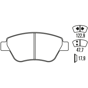 Гальмівні колодки Ferodo DS Performance, передня вісь FDS1466