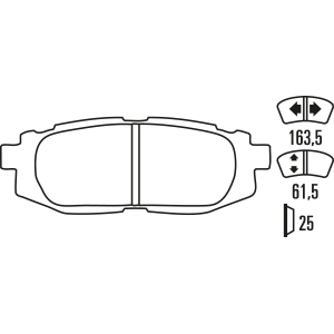 Гальмівні колодки Ferodo DS 2500, задня вісь FCP4187H