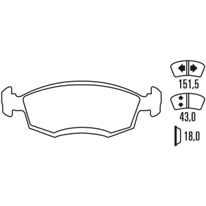 Гальмівні колодки Ferodo DS Performance, передня вісь FDS276
