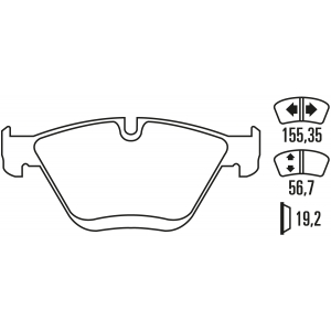 Гальмівні колодки Ferodo DS Performance, передня вісь FDS1628