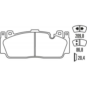 Гальмівні колодки Ferodo DS Performance, передня вісь FDS4712