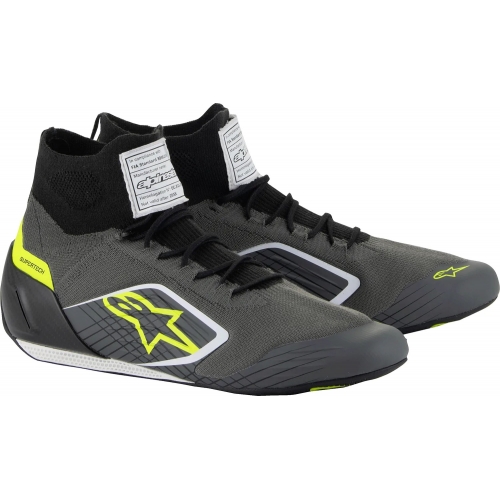 Ботинки для автоспорта Alpinestars Supertech, серый/чёрный/жёлтый