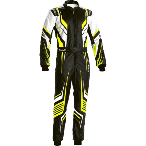 Комбінезон для картингу Sparco PRIME K, чорний/білий/жовтий
