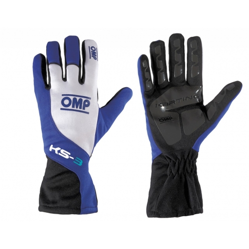 Перчатки для картинга OMP KS-3, синий/белый
