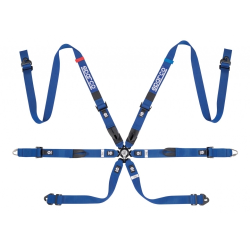 Ремни Sparco 4530B28, FIA, 6 точечные, 2 inch, синий