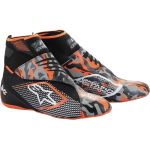 Ботинки для картинга Alpinestars Tech 1KZ v2, чёрный/оранжевый/камуфляж