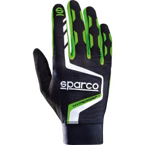 Перчатки для симрейсинга Sparco Hypergrip+, чёрный/зелёный