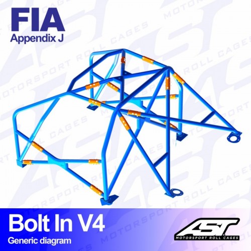 Каркас безпеки PEUGEOT 206 (Phase 1/2) 3-doors Hatchback BOLT IN V4