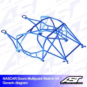 Каркас безопасности TOYOTA Supra (Mk3) 3-doors Coupe MULTIPOINT WELD IN V4 NASCAR-door