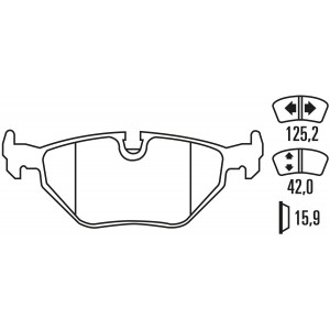 Тормозные колодки Ferodo DS Performance, задняя ось FDS578