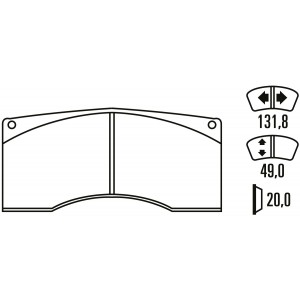 Тормозные колодки Ferodo DS 3000, задняя ось FRP302R