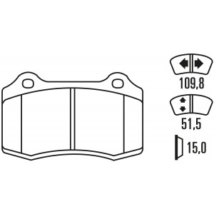 Тормозные колодки Ferodo DS 1.11, задняя ось FCP1348W
