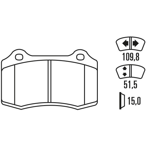 Тормозные колодки Ferodo DS 1.11, задняя ось FCP1348W