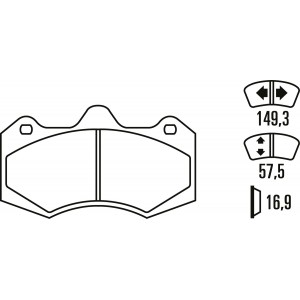 Тормозные колодки Ferodo DS 2500, передняя ось FRP3084H