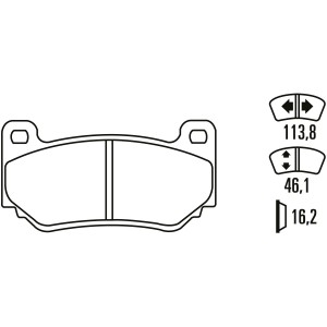 Тормозные колодки Ferodo DS Performance, задняя ось FDSR3085