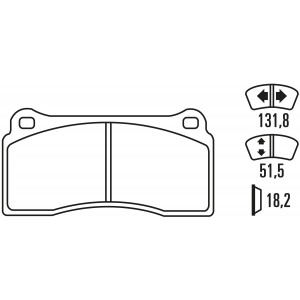 Гальмівні колодки Ferodo DS Performance, задня вісь FDS1281