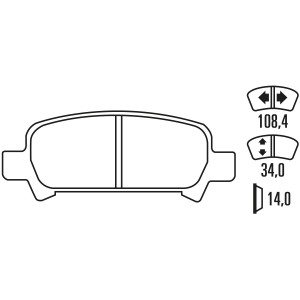 Гальмівні колодки Ferodo DS Performance, задня вісь FDS1333