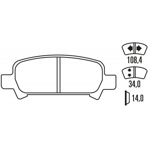 Гальмівні колодки Ferodo DS Performance, задня вісь FDS1333