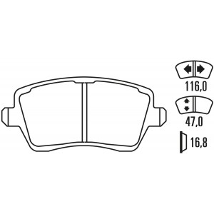 Тормозные колодки Ferodo DS 3000, передняя ось FCP1617R