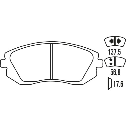 Тормозные колодки Ferodo DS Performance, передняя ось FDS1639