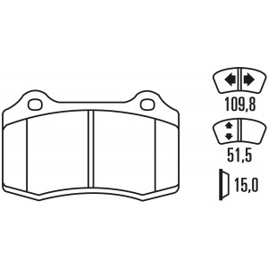 Тормозные колодки Ferodo DS 3000, задняя ось FCP1348R