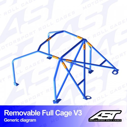 Каркас безпеки VW Beetle (Mk1) 2-doors Hatchback REMOVABLE FULL CAGE V3