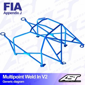 Каркас безопасности FIAT Seicento (Type 187) 3-doors Hatchback FWD MULTIPOINT WELD IN V2