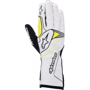 Перчатки для картинга Alpinestars Tech 1KX v3, белый/жёлтый