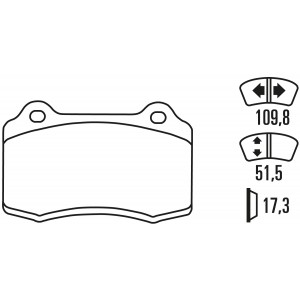 Тормозные колодки Ferodo DS 3000, задняя ось FCP721R