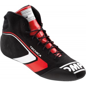 Ботинки для автоспорта OMP Tecnica, чёрный/красный