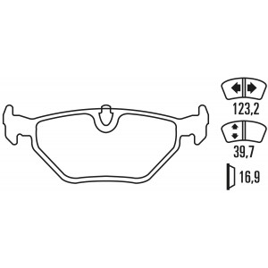 Гальмівні колодки Ferodo DS Performance, задня вісь FDS1301