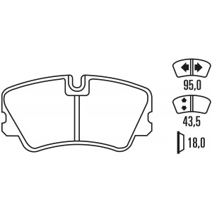 Тормозные колодки Ferodo DS 3000, передняя ось FCP1133R