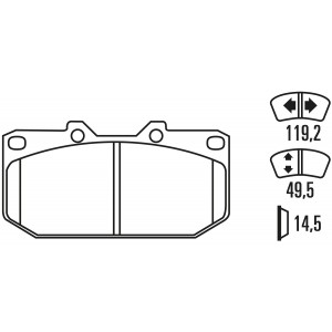 Тормозные колодки Ferodo DS 3000, передняя ось FCP986R