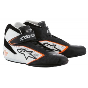 Ботинки для автоспорта Alpinestars TECH 1T, чёрный/белый/оранжевый