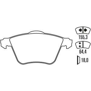 Тормозные колодки Ferodo DS Performance, передняя ось FDS1706