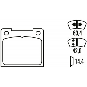 Тормозные колодки Ferodo DS 3000, задняя ось FCP809R