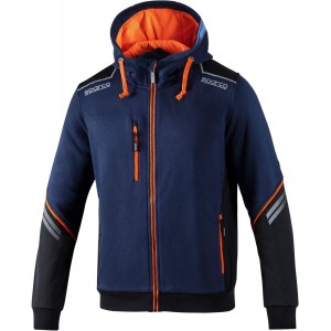 Куртка Sparco Tech Hooded Full-Zip, тёмно-синий/оранжевый