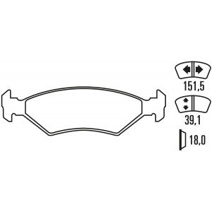 Тормозные колодки Ferodo DS 3000, задняя ось FCP206R