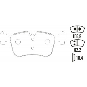 Тормозные колодки Ferodo DS Performance, передняя ось FDS4489