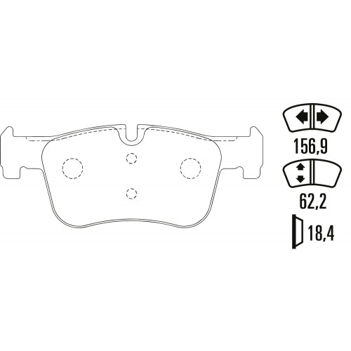 Тормозные колодки Ferodo DS Performance, передняя ось FDS4489