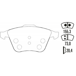 Тормозные колодки Ferodo DS Performance, передняя ось FDS4223