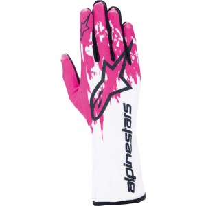 Рукавички для картингу Alpinestars Tech 1K v3, білий/рожевий