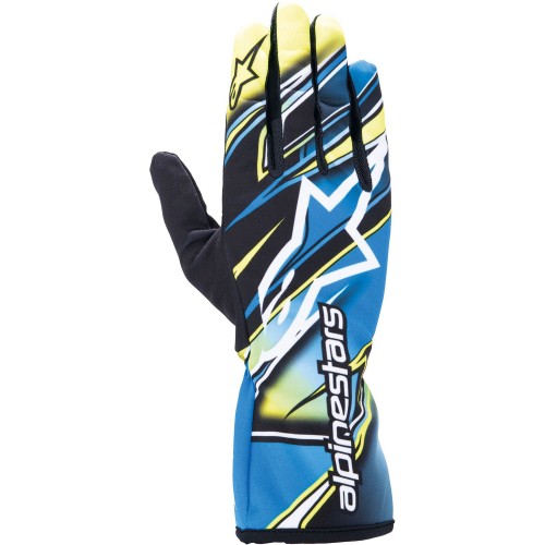 Перчатки для картинга Alpinestars Tech 1K Race v2 Competition, жёлтый/синий